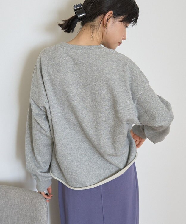 AMERICAN HOLIC ラメ裏毛スウェットプルオーバー Light Gray Mixture