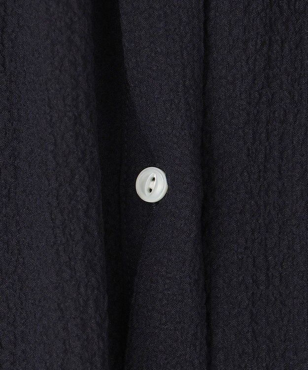 組曲 【WEB限定】クレープストレッチ シャツワンピース ネイビー系