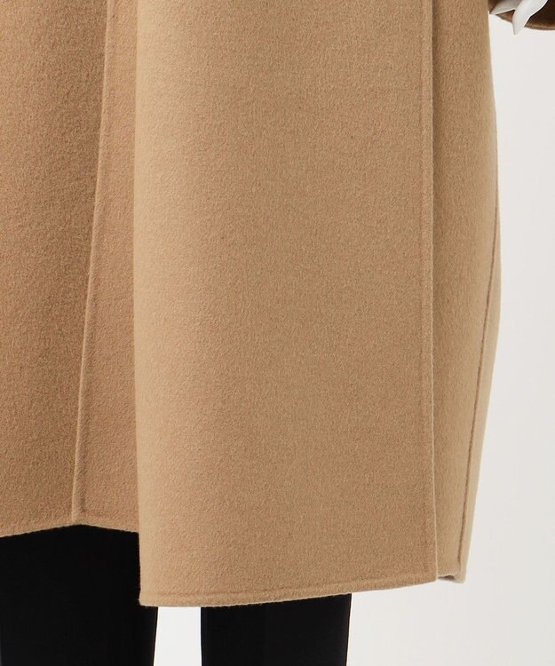 23区 L 【エステータ】ウールリバー ストールデザイン コート キャメル系