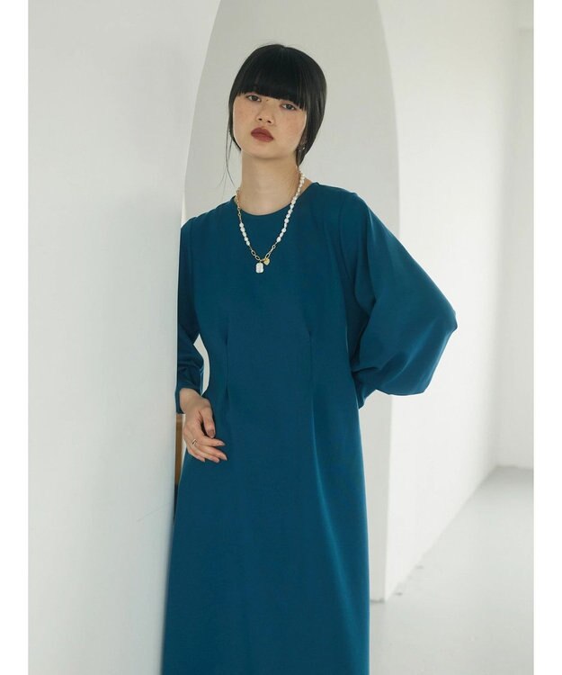 Green Parks armonia．ウエストタックポンチワンピース Blue Green