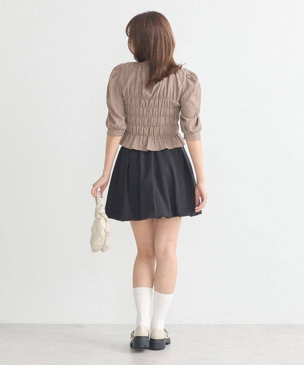 earth music&ecology バルーンミニスカート Black