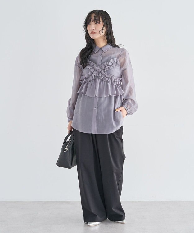 Green Parks タックワイドスウェットパンツ Black