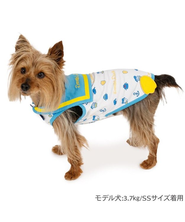 PET PARADISE ディズニー ドナルドダック お揃い エコメッシュ タンクトップ 小型犬 ホワイト×ブルー