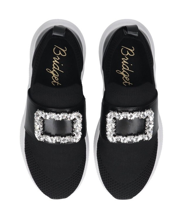 Bridget Birkin 【Bridget Birkin】ビジューバックルニットスニーカー ブラック