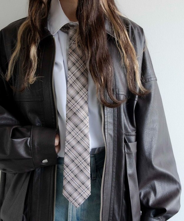 WEGO 【SCHOOL ITEM】柄ネクタイ9 ベージュチェック1