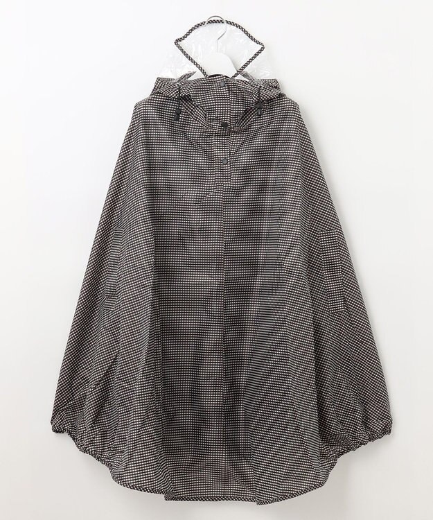 MOONBAT FLAT PURE サイクル レインポンチョ チェック 自転車 収納袋付き ブラック