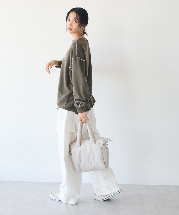CRAFT STANDARD BOUTIQUE 配色ロゴメロープルオーバー Khaki