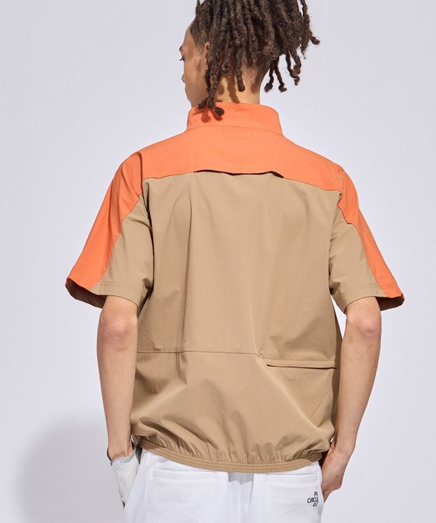 PW CIRCULUS 【MEN】パッカブルハーフジップ ゴルフ ベージュ系