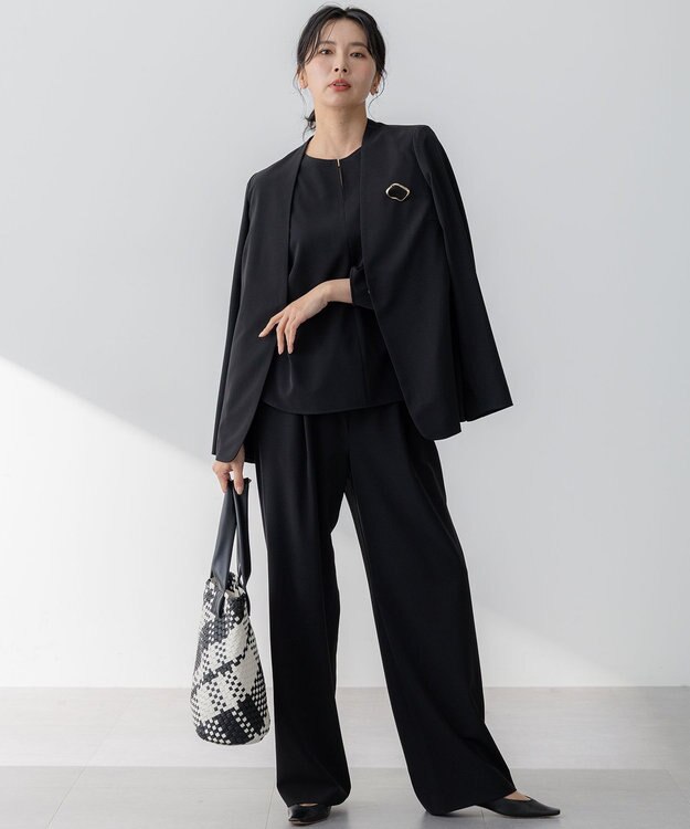 23区 S 【セットアップ対応/洗える】2WAYストレッチツイル ジャケット ブラック系