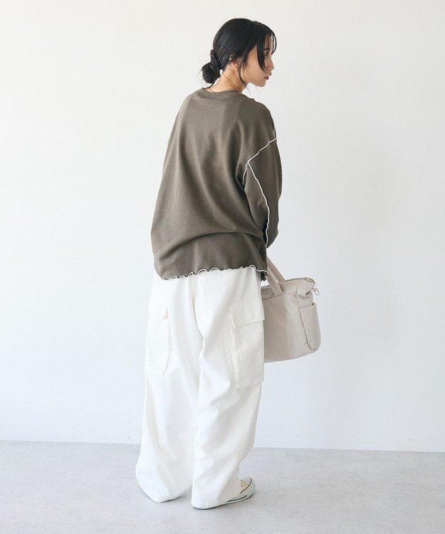 CRAFT STANDARD BOUTIQUE 配色ロゴメロープルオーバー Khaki