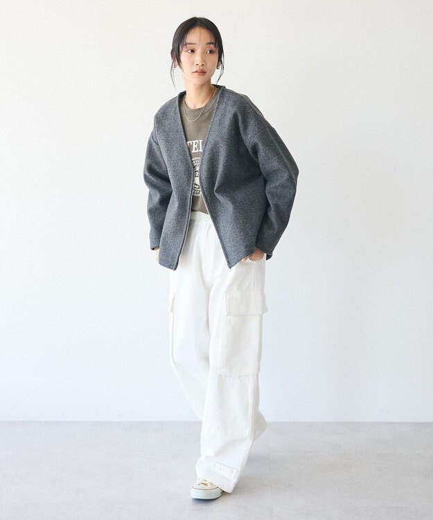 CRAFT STANDARD BOUTIQUE 配色ロゴメロープルオーバー Khaki