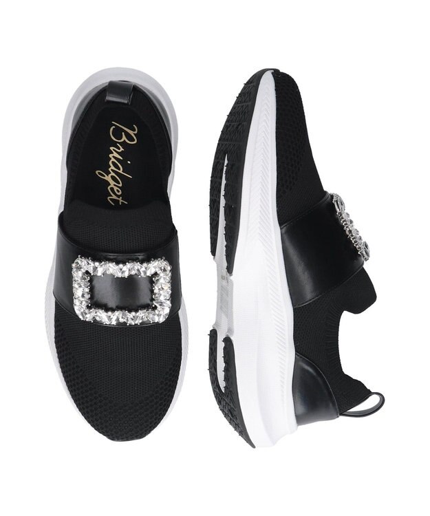 Bridget Birkin 【Bridget Birkin】ビジューバックルニットスニーカー ブラック