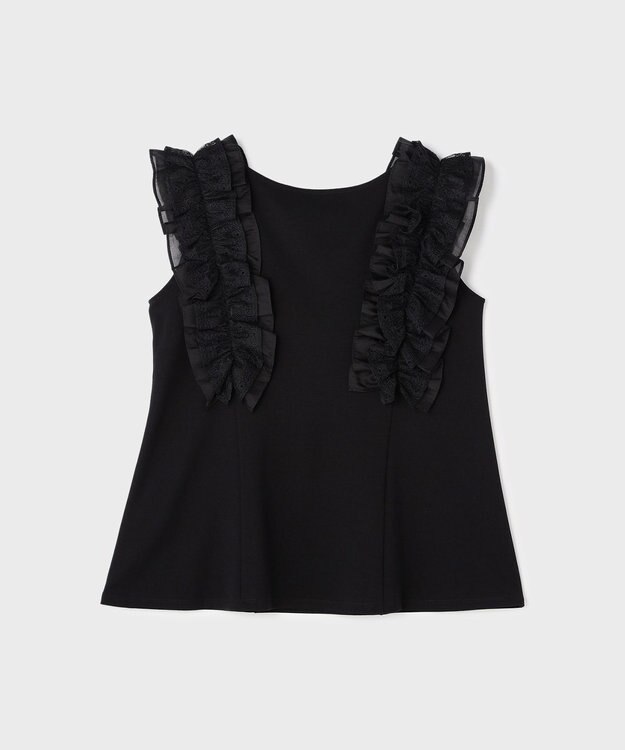 GRACE CONTINENTAL フリル切替カットトップ ブラック