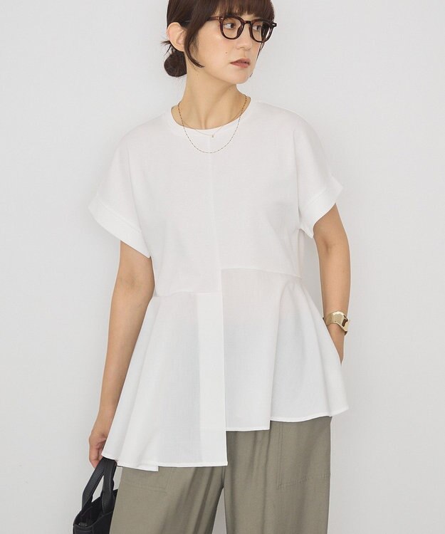 AMERICAN HOLIC アシンメトリーペプラム ドッキングプルオーバー Ivory