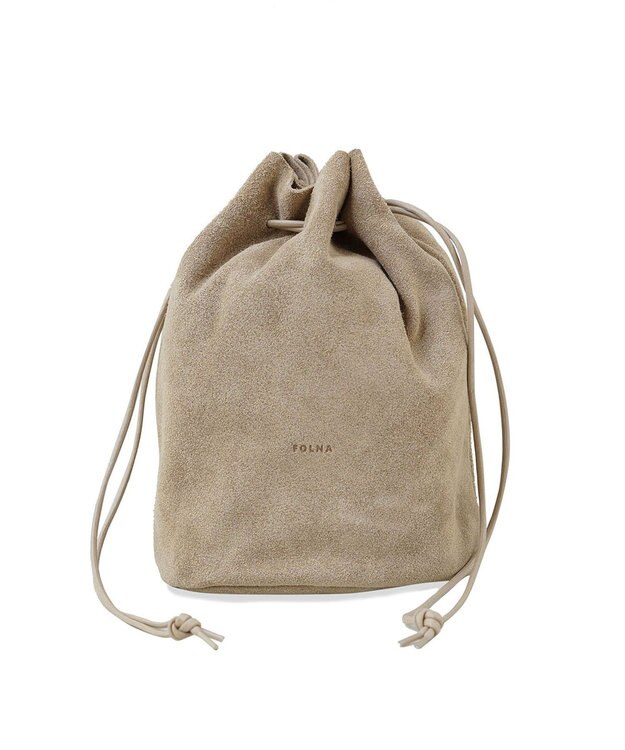 FOLNA RD ベロア巾着ショルダー ベージュ