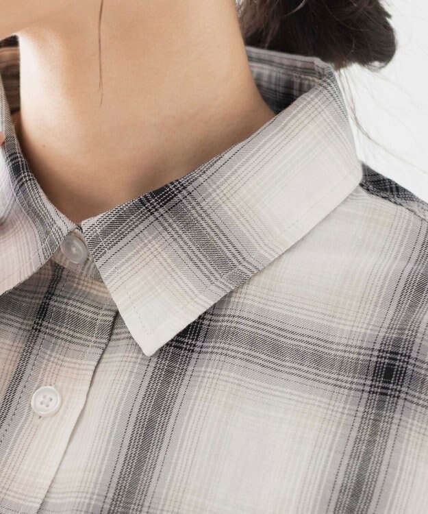 WEGO オンブレチェックショートシャツ ホワイトチェック1