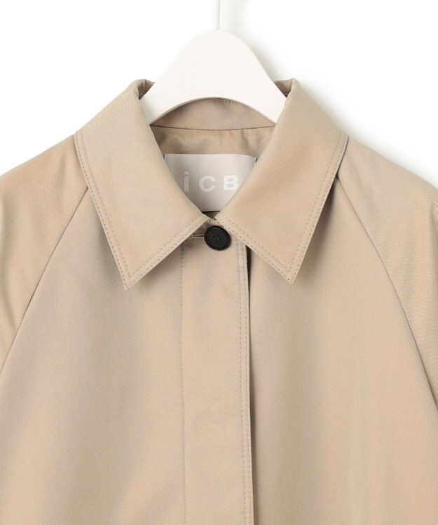 ICB 【撥水加工】ＴＣシャンブレーツイル ステンカラーコート ベージュ系