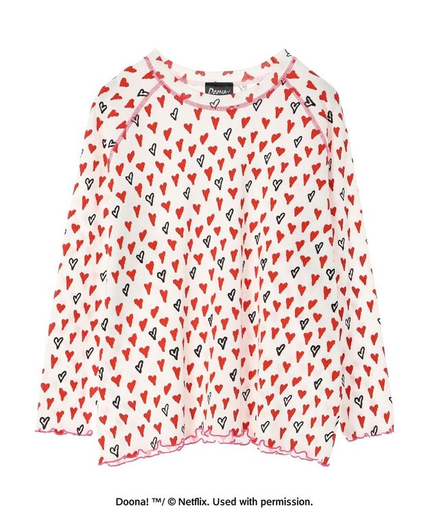 Green Parks ●ＤＯＯＮＡ！　ハートｐｔワッフルプルオーバー Red