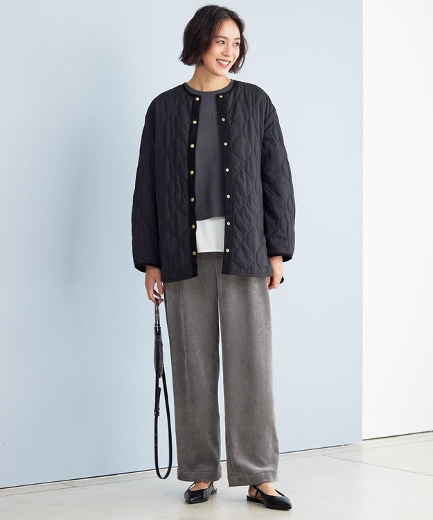 自由区 【洗える】ブラウスライクジャージー カットソー オフ