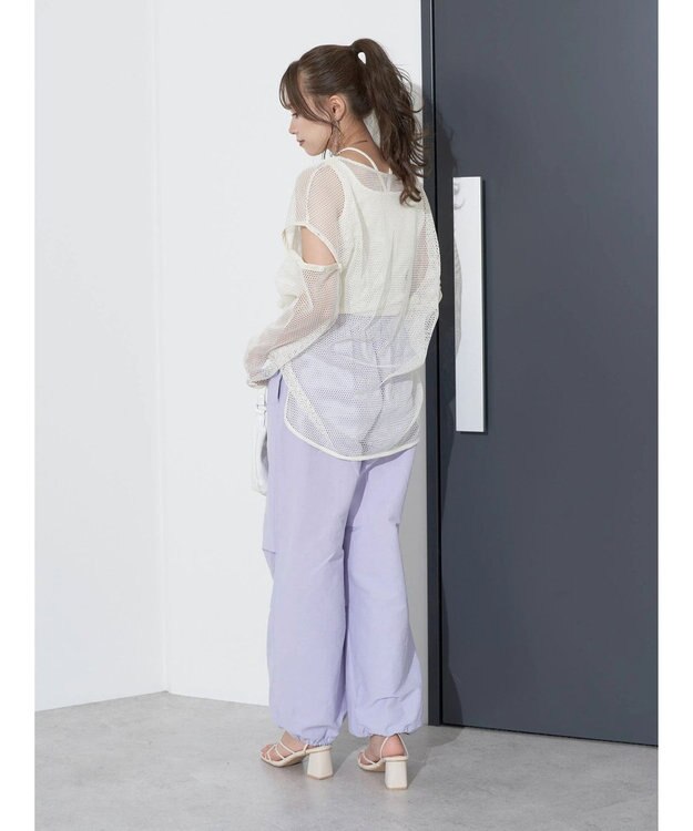 earth music&ecology ＳＥＴ２点メッシュプルオーバー＋タンクトップ Ivory