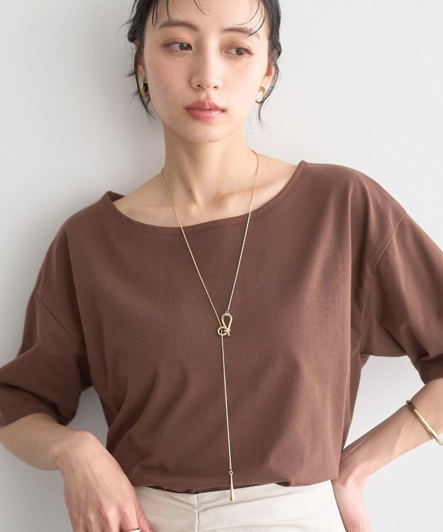 earth music&ecology ニュアンスノットラリエット Gold