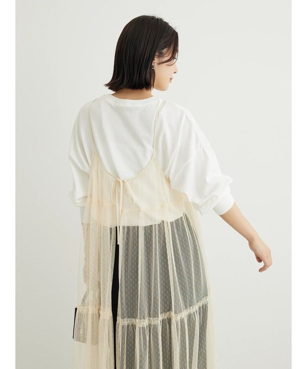 Green Parks ・ＥＬＥＮＣＡＲＥ　ＤＵＥ　２ｗａｙチュールキャミワンピ Ivory