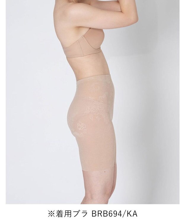 WACOAL ガードル ロング丈 【EverChic】 綿混メッシュ生地(本体) 通気性(本体) ほどよくおなか押さえ フリーカッティング仕様(裾) レディース GRC430 /ワコール カラシ