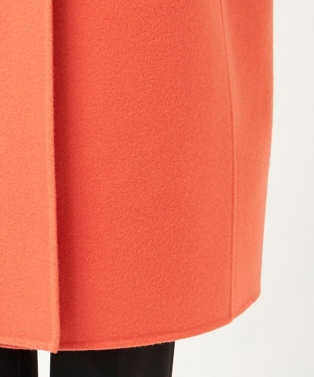 23区 S 【R(アール)】ウールメルトンリバー ロング ラップコート オレンジ系