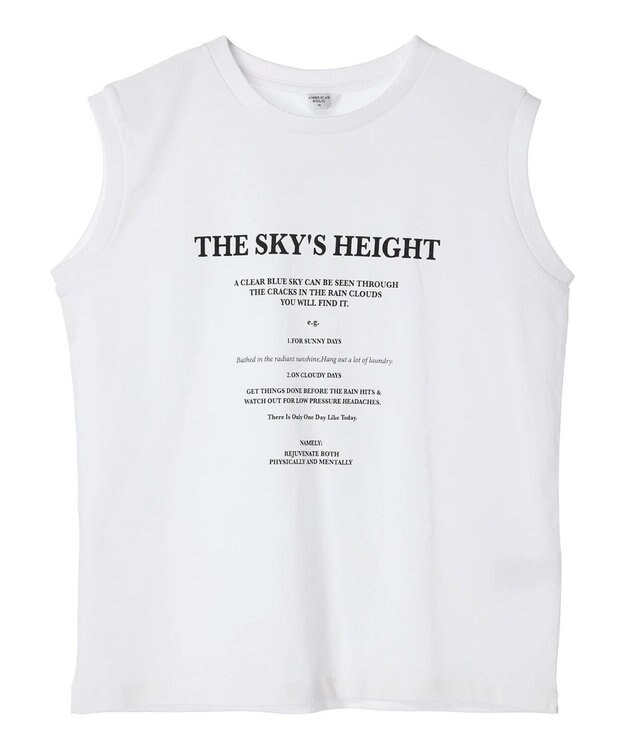 AMERICAN HOLIC 前後ロゴノースリーブカットプルオーバー Off White