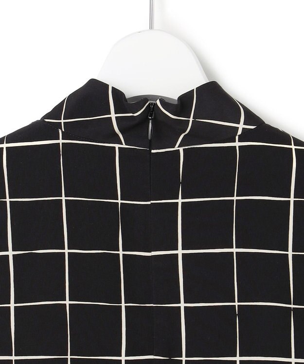 ICB L 【30th ANNIVERSARY】 ウィンドウペンプリント プルオーバーブラウス ブラック×アイボリー