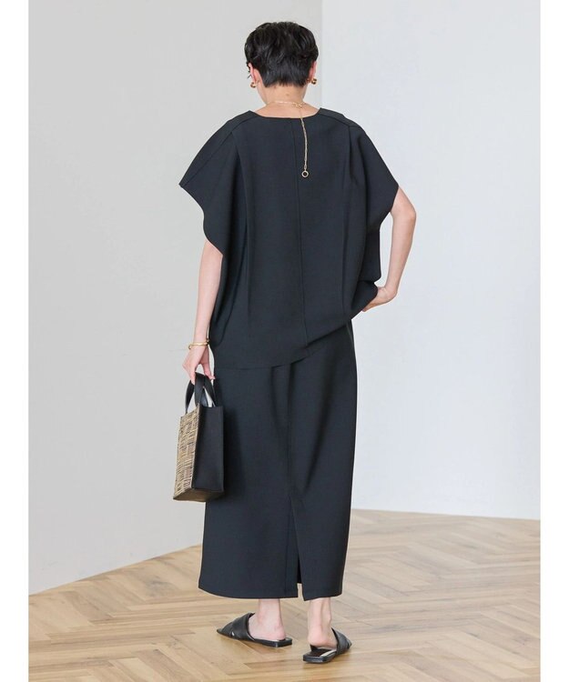 AMERICAN HOLIC クレープジョーゼットタイトスカート Black