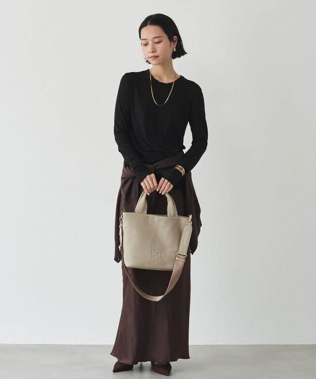 russet 《Souffle TOTE》レザー2WAYトートバッグ（SF-288） GrayBeige