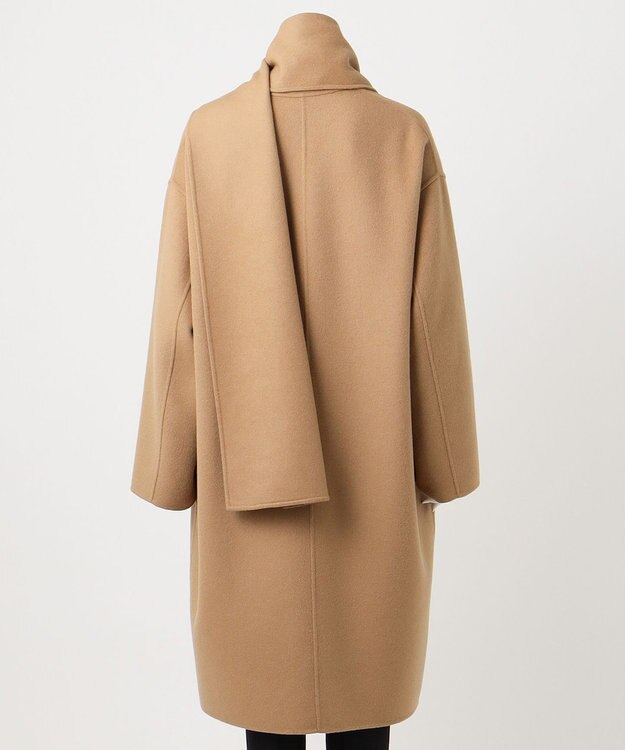 23区 L 【エステータ】ウールリバー ストールデザイン コート キャメル系