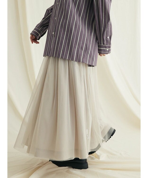 CRAFT STANDARD BOUTIQUE リバーシブルチュールスカート Gray Beige