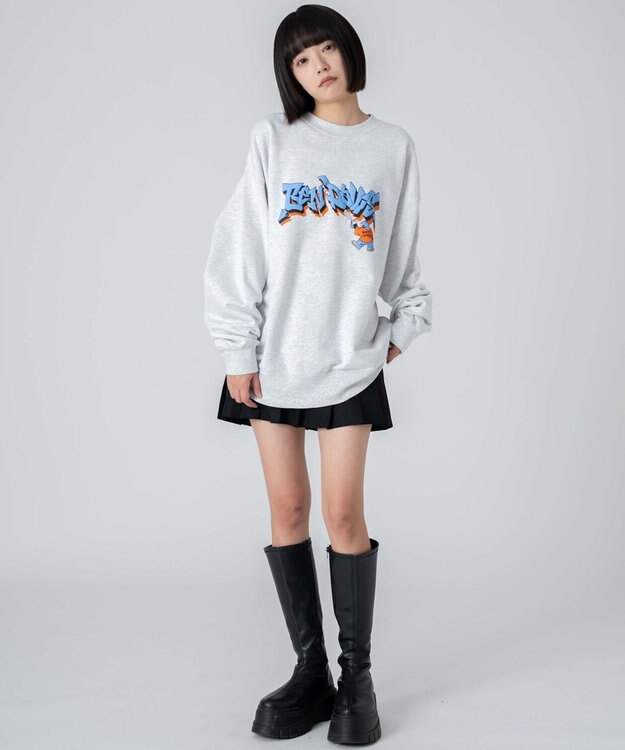 WEGO 【ユニセックス着用ITEM/MLサイズ展開】別注BENDAVISバブルロゴプルオーバー アッシュグレー