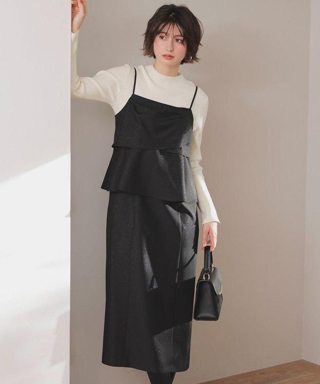 ANY SIS 【2SET】ビスチェ ワンピース × ニット セット ブラック