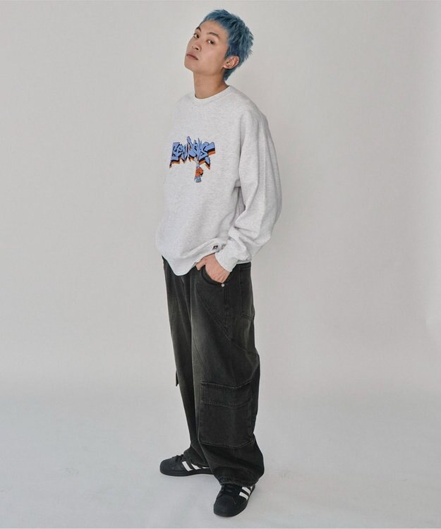 WEGO 【ユニセックス着用ITEM/MLサイズ展開】別注BENDAVISバブルロゴプルオーバー アッシュグレー