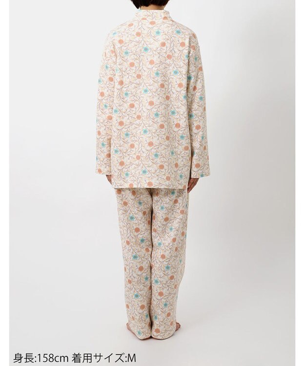 Wing パジャマ 長袖 長ズボン 綿混(本体) あったか レディース EP6013 ウイング／ワコール オレンジ