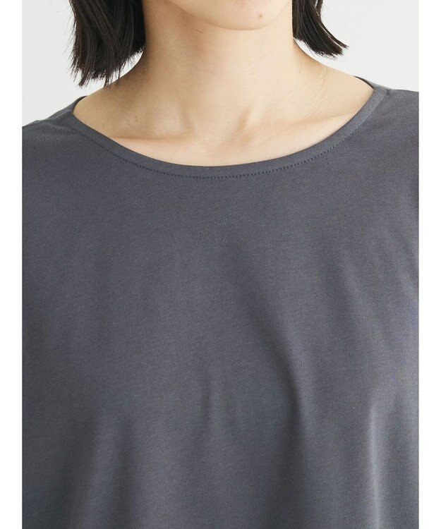 Green Parks 冷っとすずやか　バックカシュクールチュニック Dark Gray