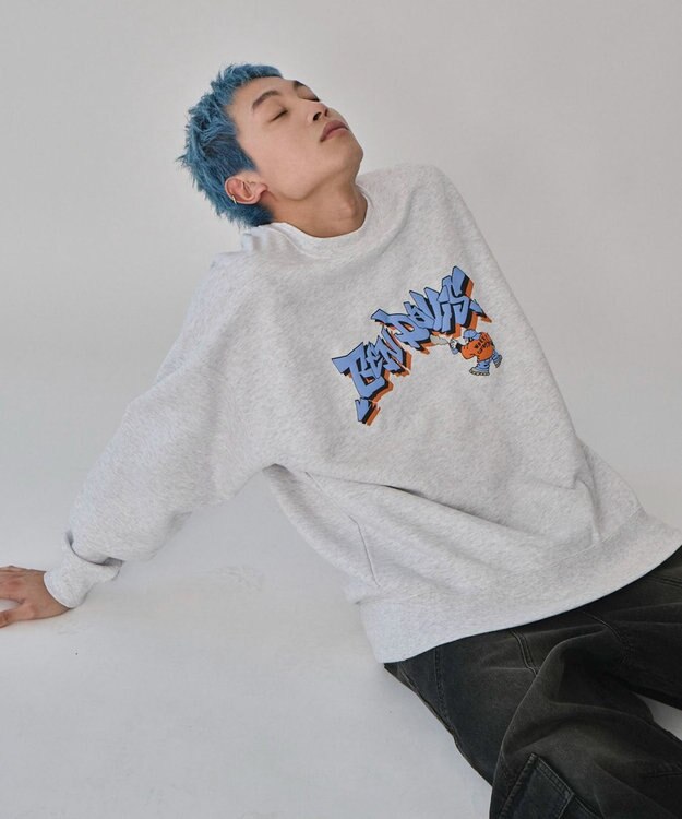 WEGO 【ユニセックス着用ITEM/MLサイズ展開】別注BENDAVISバブルロゴプルオーバー アッシュグレー