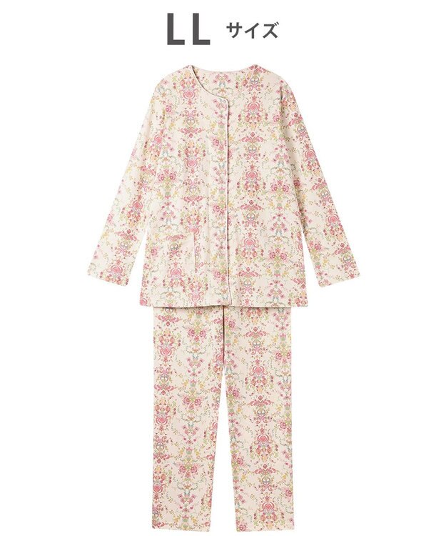 WACOAL パジャマ 長袖 長ズボン 綿100%(本体) ミントン レディース NDX541 /ワコール アイボリー