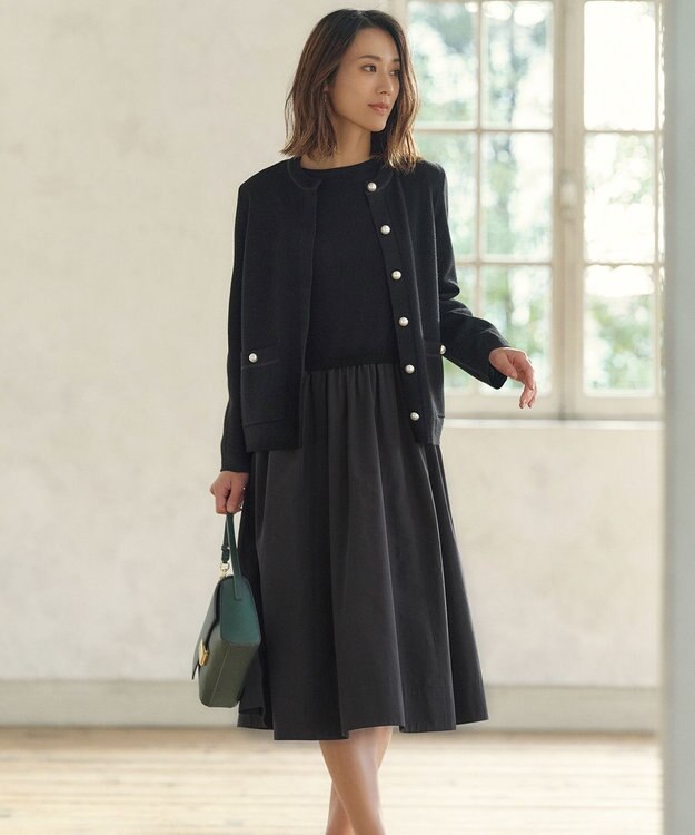 23区 【CLASSY.1月号掲載】ウールブレンド カーディガン ブラック系