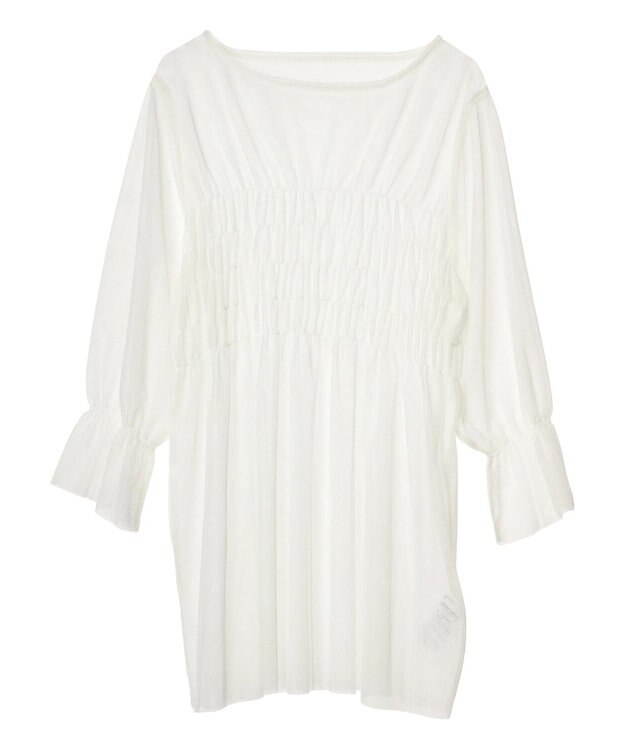 Green Parks チュールシャーリングチュニック Ecru