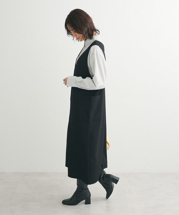 Green Parks 前後２ＷＡＹハーフＺＩＰジャンパースカート Black