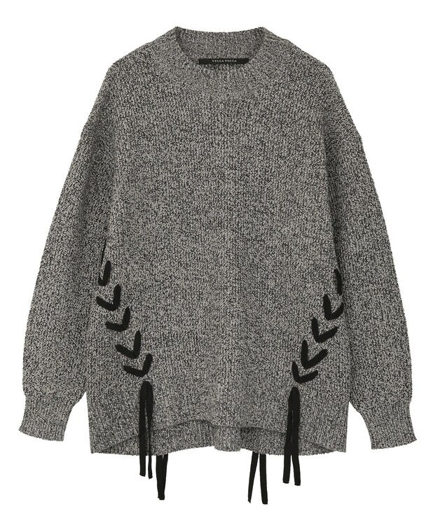 YECCA VECCA レースアップニット Gray Mixture
