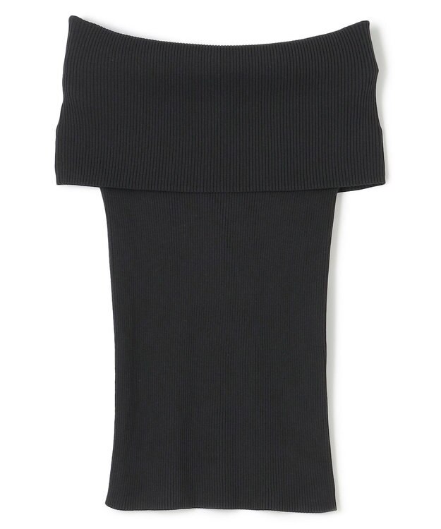 BEIGE， 【洗える】BRERA / オフショルダーストレッチリブニット Black