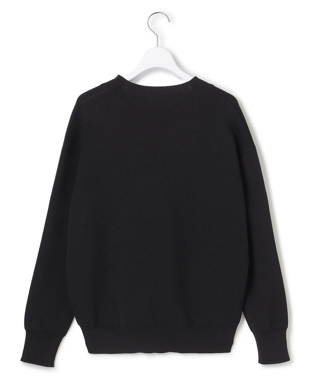 ICB 【先行予約】 コットンポリエステルスムース Vネックニット ブラック