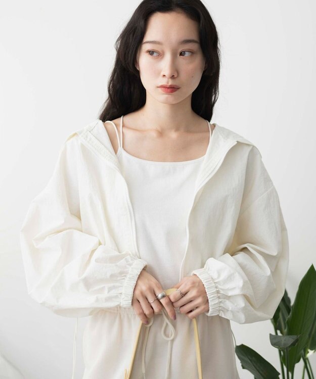 WEGO ショートナイロンブルゾン オフホワイト