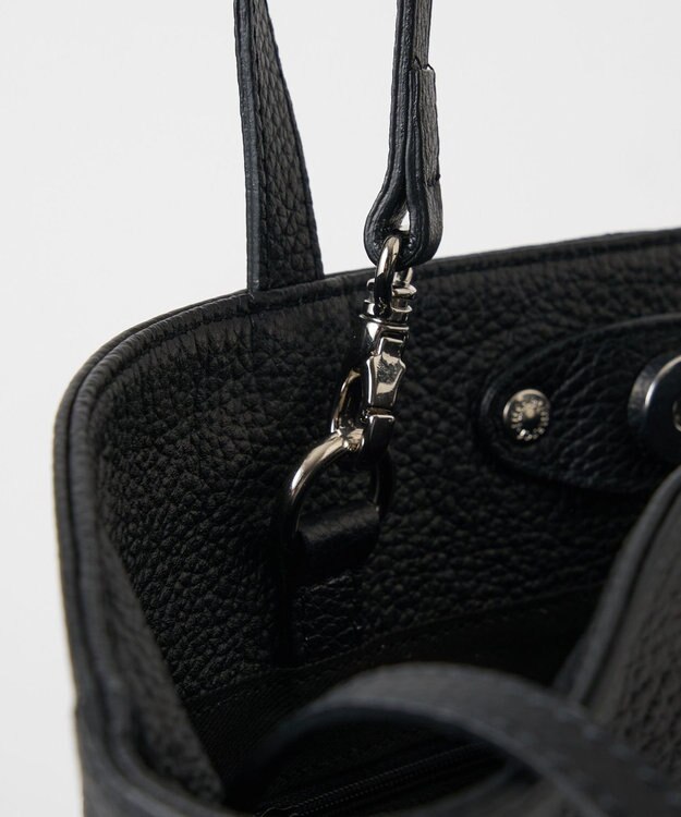 russet レザー2WAYミニトートバッグ(CE-1643) Black