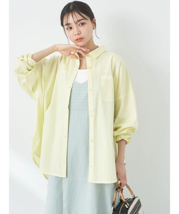 earth music&ecology ポプリンボックスシャツ Yellow